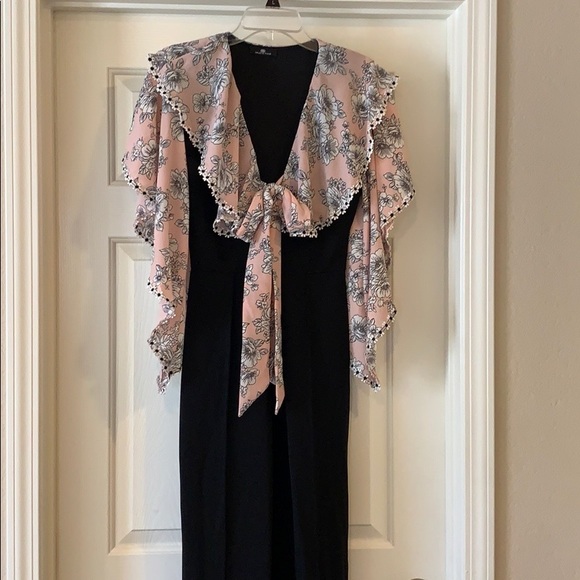 NEW Black Pink Ruffle Jumpsuit - Picture 5 of 8